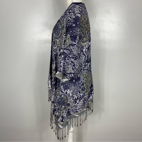 SOFT SURROUNDINGS Emory Cardi SEQUIN FRINGE JACKET EMBROIDERY Cardigan - Picture 6 of 12